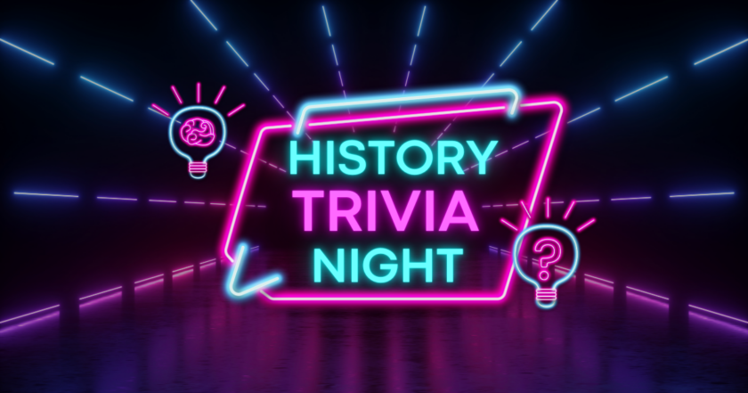 History Trivia Night in neon letters